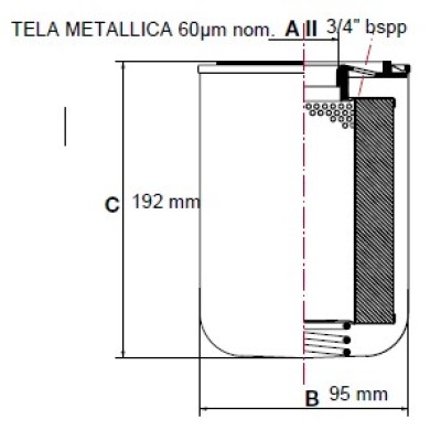 3/4 H.195 M. 60 spin-on cartridge