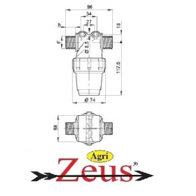 1/2' male in-line filter