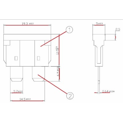 30 amp double blade fuse. green PACK 50 PCS.