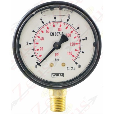 Glic pressure gauge 1/4' radial connection. 1/4' thread. Diameter 63.0mm