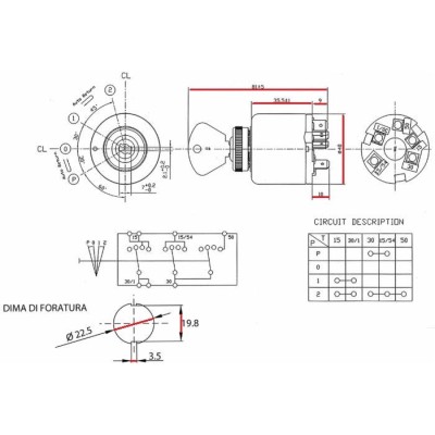 Quadro avviamento, blocchetto chiave semovente compatibile FIAT 9955994 Quadro avviamento, blocchetto chiave semovente compatibile FIAT 9955994