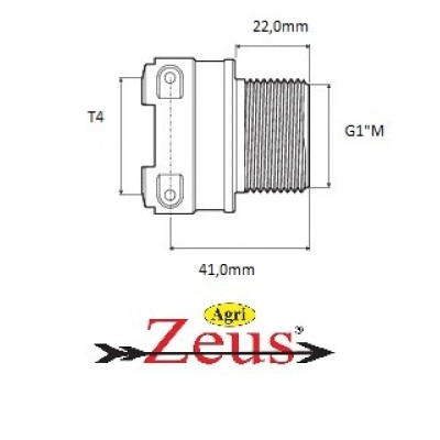 Raccordo T4 filettato maschio attacco femmina G1"M