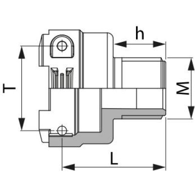 T4 male threaded fitting with G1"M female connection