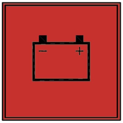Spia rossa batteria 24x24mm