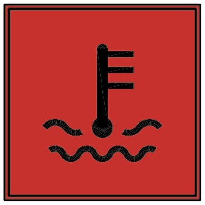 Spia rossa temperatura acqua 24x24mm