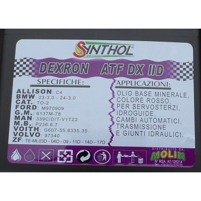 Olio cambio,idraulico e freno ATF DX II D DEXRON (LT.5) Olio cambio,idraulico e freno ATF DX II D DEXRON (LT.5)