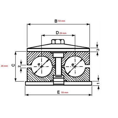 PLACCHETTE, BLOCCHETTO FERMATUBI 2 POSTI DIAMETRO 18