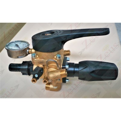 Manual control with pressure gauge