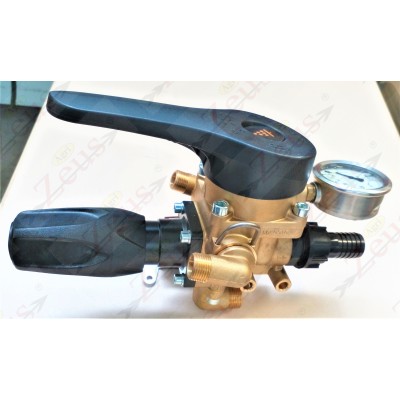 Manual control with pressure gauge