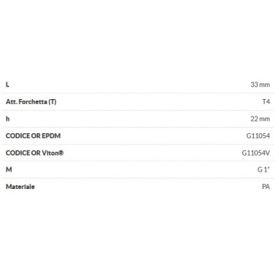 T4 male threaded fitting, G 1'M male connection