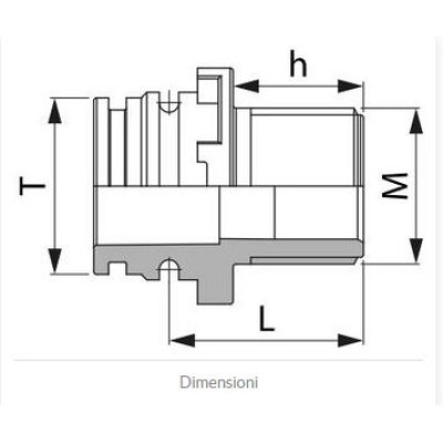 T4 male threaded fitting, G 1'M male connection