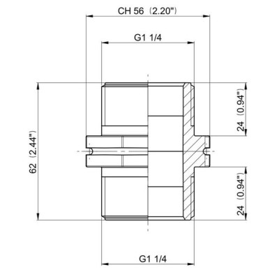 Symmetrical nipple fitting G 1"1/4