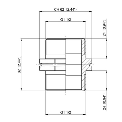 Symmetrical nipple fitting G 1"1/2
