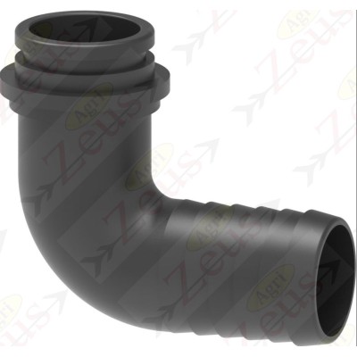 Curved hose connection for G 1' swivel