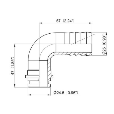 Raccordo portagomma curvo per girello G 1'