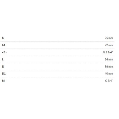 Female reducer 1"1/4 x 3/4'' male in plastic