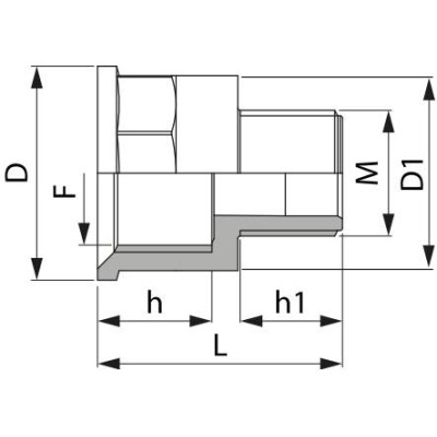 Female reducer 1"1/4 x 3/4'' male in plastic
