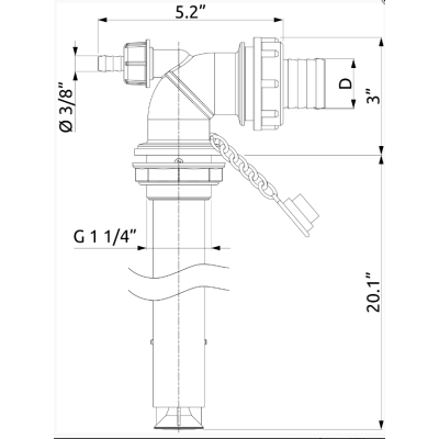 Anti-pollution water ejector threaded connection d. 40