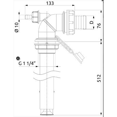Anti-pollution water ejector threaded connection d. 40