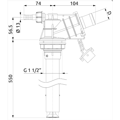 Anti-pollution water ejector quick connection diam. 40