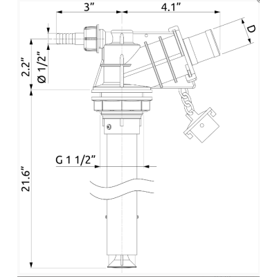 Anti-pollution water ejector quick connection diam. 40