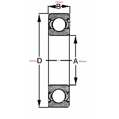 CUSCINETTO A SFERE 6204-2Z 20 47 14