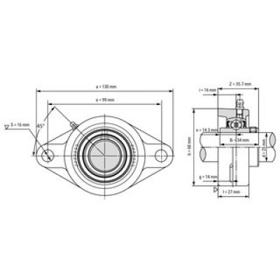 UCFL205 SUPPORTO A FLANGIA OVALE UCFL205 SUPPORTO A FLANGIA OVALE