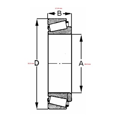 TAPERED ROLLER BEARING 30206 30 62 17.25
