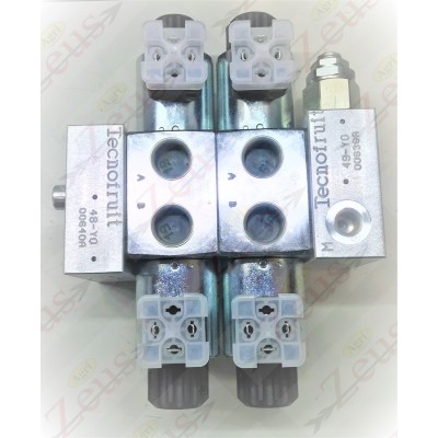 Solenoid valve block, 2-section electro-distributor