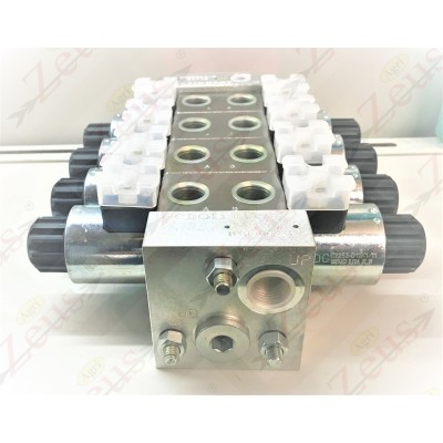 Solenoid valve block, 4-section electro-distributor