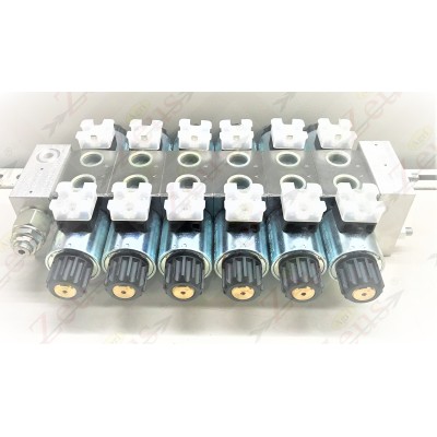 Solenoid valve block, 6 section solenoid valve