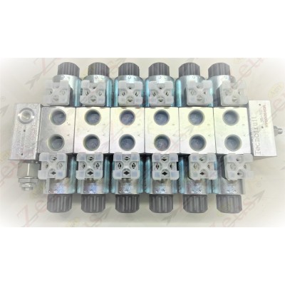Solenoid valve block, 6 section solenoid valve