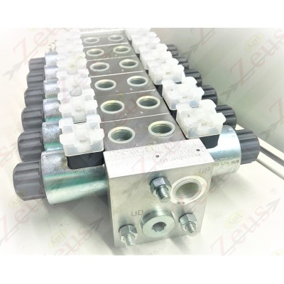 Solenoid valve block, 6 section solenoid valve
