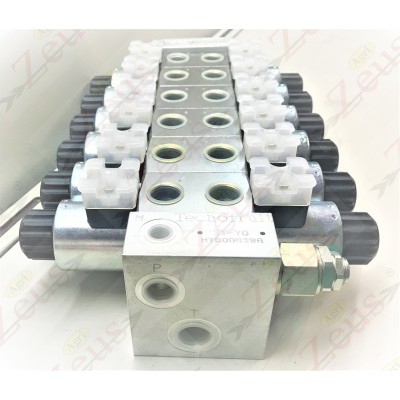 Solenoid valve block, 6 section solenoid valve