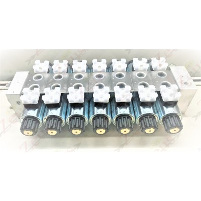 Solenoid valve block, 7 section solenoid valve