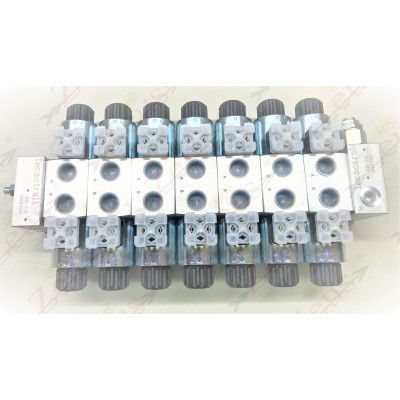 Solenoid valve block, 7 section solenoid valve