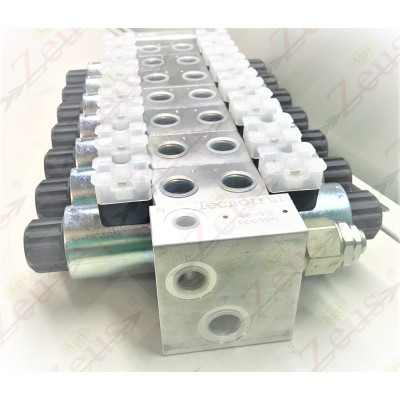 Solenoid valve block, 7 section solenoid valve