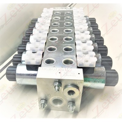 Solenoid valve block, 7 section solenoid valve