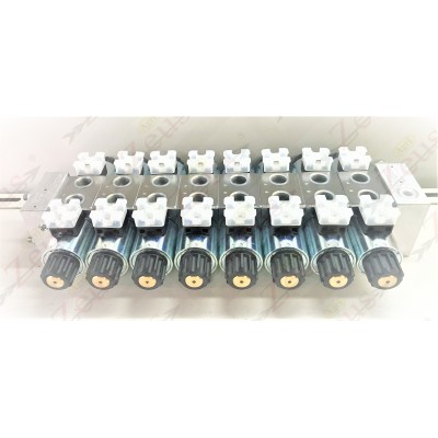 Solenoid valve block, 8 section solenoid valve