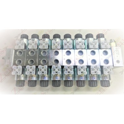 Solenoid valve block, 8 section solenoid valve