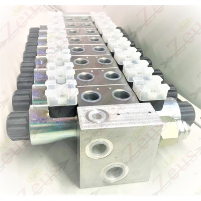 Solenoid valve block, 8 section solenoid valve