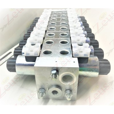 Solenoid valve block, 8 section solenoid valve