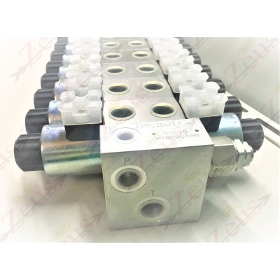 Solenoid valve block, 9 section solenoid valve