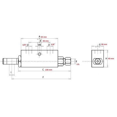 VALVOLA DI BLOCCO ENTRATA 3/8" USCITA 12 L