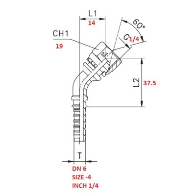 HALF BEND FITTING 45° 1/4" TO PRESS