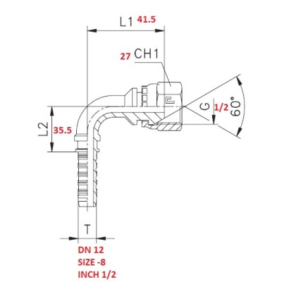 90° 1/2" BEND FITTING TO PRESS