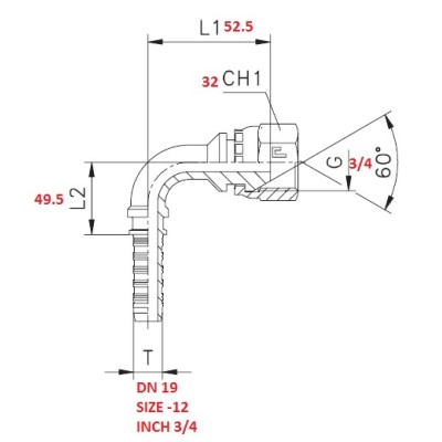 90° 3/4" BEND FITTING TO PRESS
