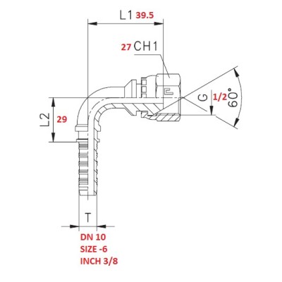 RACCORDO CURVA 90° 1/2"X3/8" A PRESSARE