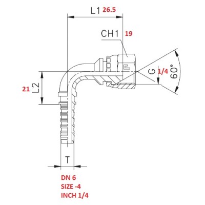 1/4" FEMALE 90° BEND FITTING TO PRESS