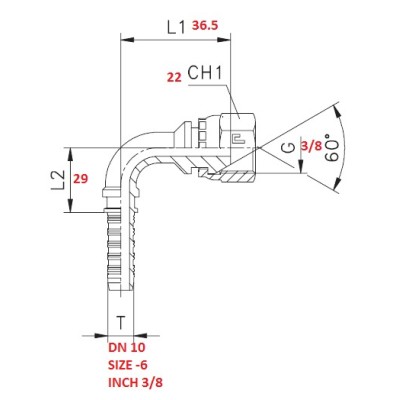 90° 3/8" BEND FITTING TO PRESS
